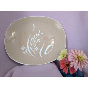 Vintage Harkerware Serving Platter, Pink, 11"x9-1/2", 1950's